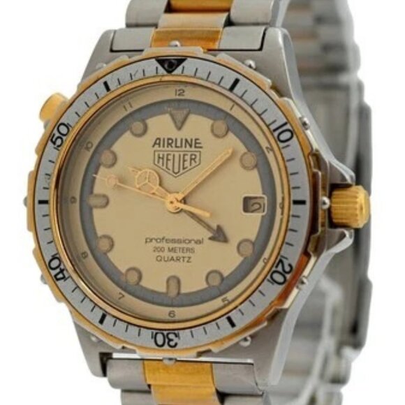 Heuer (Pre-Tag) 35mm Professional 200M Airline GMT Two Tone Watch- Ref: 895.513! - Picture 3 of 10